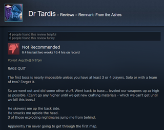 Illustration for article titled Remnant: From The Ashes, As Told By Steam Reviews